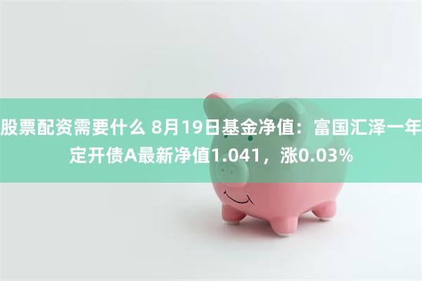 股票配资需要什么 8月19日基金净值：富国汇泽一年定开债A最新净值1.041，涨0.03%