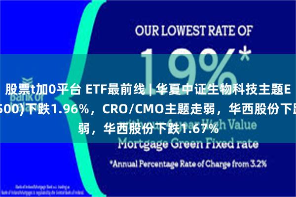 股票t加0平台 ETF最前线 | 华夏中证生物科技主题ETF(516500)下跌1.96%，CRO/CMO主题走弱，华西股份下跌1.67%