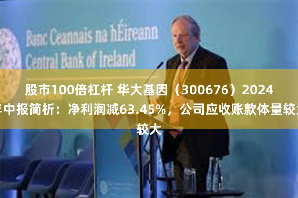 股市100倍杠杆 华大基因（300676）2024年中报简析：净利润减63.45%，公司应收账款体量较大