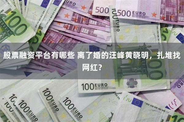 股票融资平台有哪些 离了婚的汪峰黄晓明，扎堆找网红？